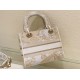 Perfette Qualità Repliche Dior Media Borsa Lady D-Lite Ricamo Jardin d'Hiver Oro Imitazione