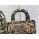 Perfette Qualità Repliche Dior Media Borsa Lady D-Lite Ricamo Toile de Jouy Marrone Imitazione