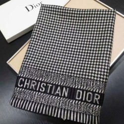 Perfette Qualità Repliche Christian Dior Stola Sciarpe di Lana Nero/Bianco Imitazione