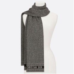 Perfette Qualità Repliche Christian Dior Stola Sciarpe di Lana Nero/Bianco Imitazione