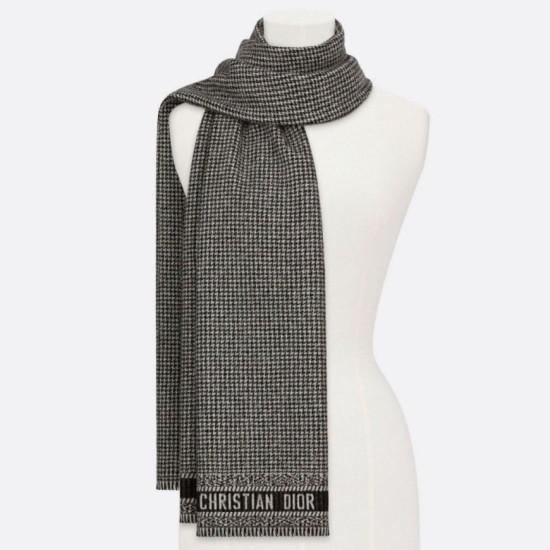 Perfette Qualità Repliche Christian Dior Stola Sciarpe di Lana Nero/Bianco Imitazione