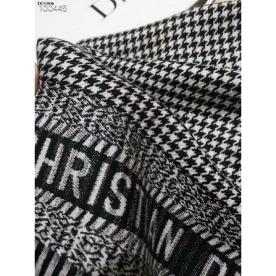 Perfette Qualità Repliche Christian Dior Stola Sciarpe di Lana Nero/Bianco Imitazione