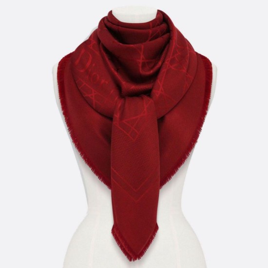 Migliore Repliche Christian Dior Cannage Scialle 140 cm Bordeaux Economiche Outlet Online