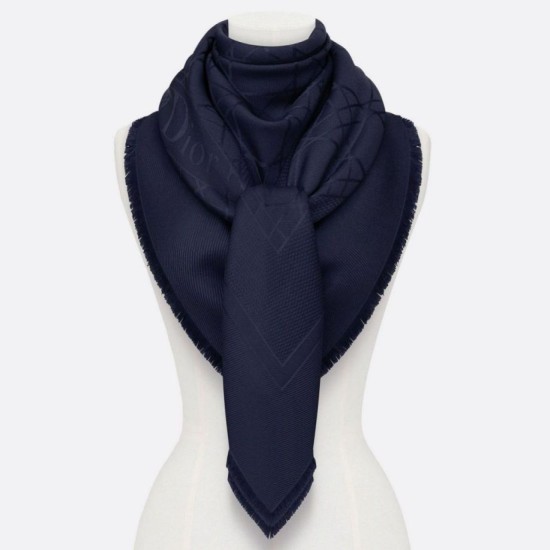 Perfette Qualità Repliche Christian Dior Cannage Scialle 140cm Blu Navy Imitazione Miglior Falso Christian Dior Cannage Scialle 140cm Blu Navy Economiche Premium