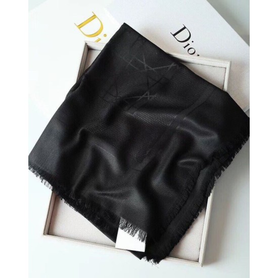 Migliore Repliche Christian Dior Cannage Scialle 140cm Nero Economiche Outlet Online