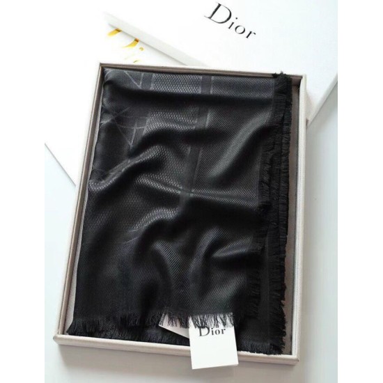 Migliore Repliche Christian Dior Cannage Scialle 140cm Nero Economiche Outlet Online