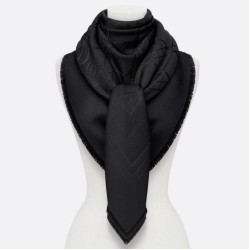 Migliore Repliche Christian Dior Cannage Scialle 140cm Nero Economiche Outlet Online