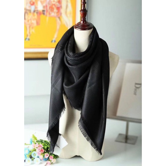 Migliore Repliche Christian Dior Cannage Scialle 140cm Nero Economiche Outlet Online