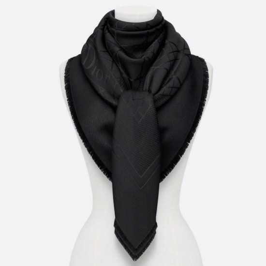 Migliore Repliche Christian Dior Cannage Scialle 140cm Nero Economiche Outlet Online