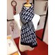 Replica perfetta Dior CD Stola Oblique Lana e Cashmere Blu Imitazione Outlet Online
