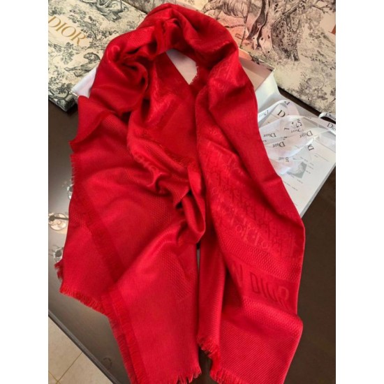 Replica perfetta Dior Oblique Scialle 140 CM Rosso Imitazione Outlet Online