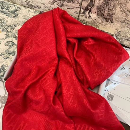 Replica perfetta Dior Oblique Scialle 140 CM Rosso Imitazione Outlet Online