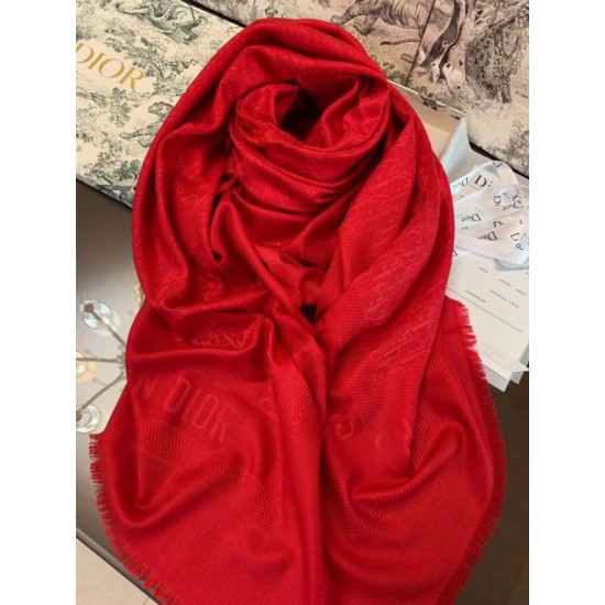 Replica perfetta Dior Oblique Scialle 140 CM Rosso Imitazione Outlet Online