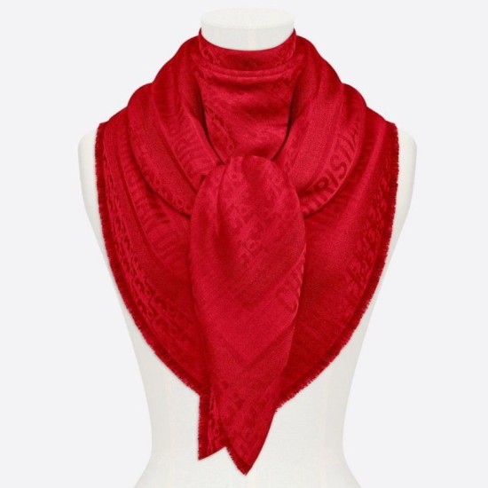 Replica perfetta Dior Oblique Scialle 140 CM Rosso Imitazione Outlet Online