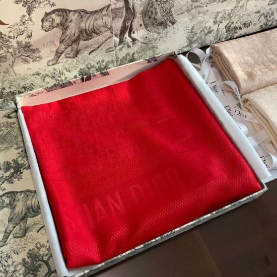 Replica perfetta Dior Oblique Scialle 140 CM Rosso Imitazione Outlet Online