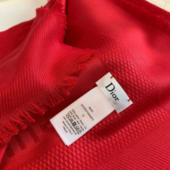 Replica perfetta Dior Oblique Scialle 140 CM Rosso Imitazione Outlet Online