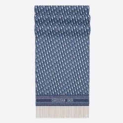 Migliore Repliche Dior Oblique Sciarpa Blu Cashmere Economiche Outlet Online
