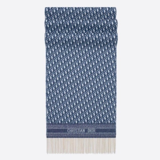 Migliore Repliche Dior Oblique Sciarpa Blu Cashmere Economiche Outlet Online