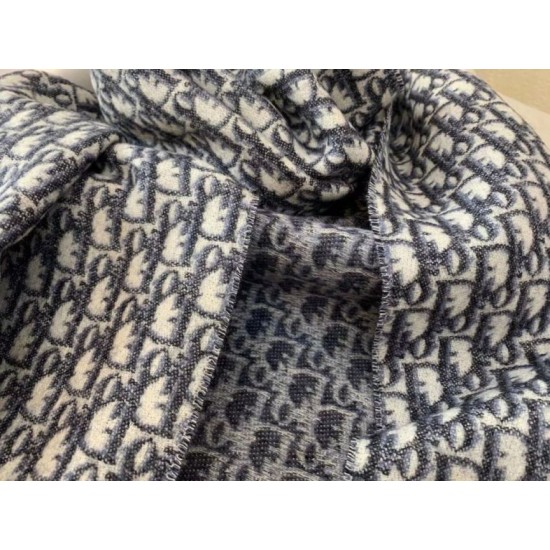 Migliore Repliche Dior Oblique Sciarpa Blu Cashmere Economiche Outlet Online