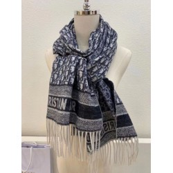 Migliore Repliche Dior Oblique Sciarpa Blu Cashmere Economiche Outlet Online