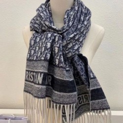 Migliore Repliche Dior Oblique Sciarpa Blu Cashmere Economiche Outlet Online