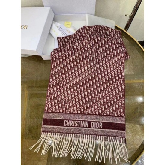 Miglior Falso Dior Oblique Sciarpa Cashmere Borgogna Economiche Premium