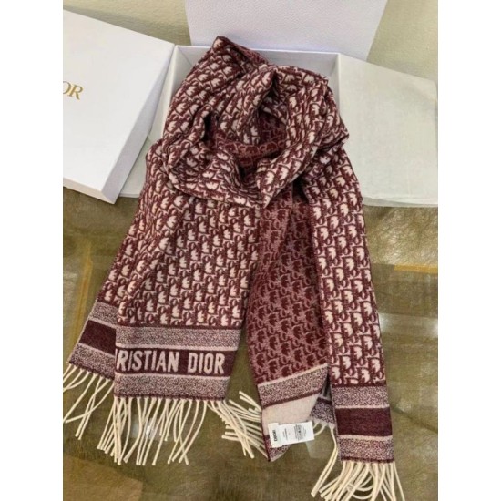 Miglior Falso Dior Oblique Sciarpa Cashmere Borgogna Economiche Premium