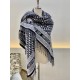 Migliore Repliche Dior Oblique Coperta Lana e Angora Blu Navy Economiche Outlet Online