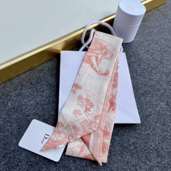 Migliore Repliche Dior Toile de Jouy Sauvage Mitzah Sciarpa Twill di Seta Rosa Economiche Outlet Online