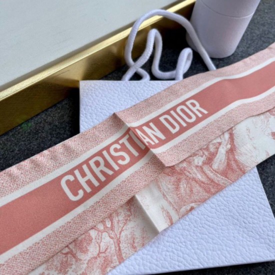 Migliore Repliche Dior Toile de Jouy Sauvage Mitzah Sciarpa Twill di Seta Rosa Economiche Outlet Online