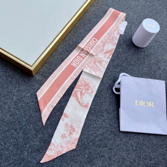 Migliore Repliche Dior Toile de Jouy Sauvage Mitzah Sciarpa Twill di Seta Rosa Economiche Outlet Online