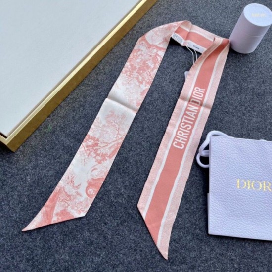Migliore Repliche Dior Toile de Jouy Sauvage Mitzah Sciarpa Twill di Seta Rosa Economiche Outlet Online