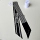 Perfette Qualità Repliche Dior 30 Montaigne Mitzah Sciarpa Twill di Seta Nero/Bianco Imitazione