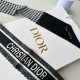 Perfette Qualità Repliche Dior 30 Montaigne Mitzah Sciarpa Twill di Seta Nero/Bianco Imitazione