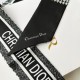 Perfette Qualità Repliche Dior 30 Montaigne Mitzah Sciarpa Twill di Seta Nero/Bianco Imitazione
