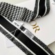 Perfette Qualità Repliche Dior 30 Montaigne Mitzah Sciarpa Twill di Seta Nero/Bianco Imitazione