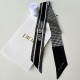 Perfette Qualità Repliche Dior 30 Montaigne Mitzah Sciarpa Twill di Seta Nero/Bianco Imitazione
