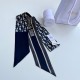Replica perfetta Dior Oblique Mitzah Sciarpa Twill di Seta Blu Imitazione Outlet Online