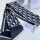 Replica perfetta Dior Oblique Mitzah Sciarpa Twill di Seta Blu Imitazione Outlet Online