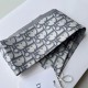 Migliore Repliche Dior Oblique Mitzah Sciarpa Twill di Seta Grigio Economiche Outlet Online