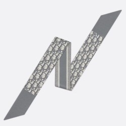Migliore Repliche Dior Oblique Mitzah Sciarpa Twill di Seta Grigio Economiche Outlet Online
