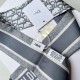 Migliore Repliche Dior Oblique Mitzah Sciarpa Twill di Seta Grigio Economiche Outlet Online