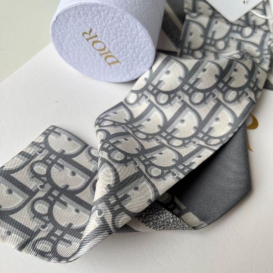 Migliore Repliche Dior Oblique Mitzah Sciarpa Twill di Seta Grigio Economiche Outlet Online