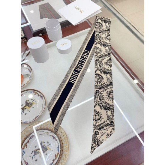 Miglior Falso Dior Toile de Jouy Soleil Mitzah Sciarpa Twill di seta Beige Economiche Premium