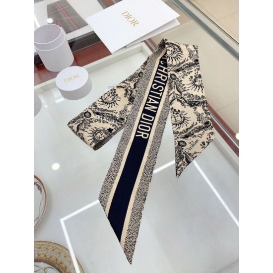 Miglior Falso Dior Toile de Jouy Soleil Mitzah Sciarpa Twill di seta Beige Economiche Premium