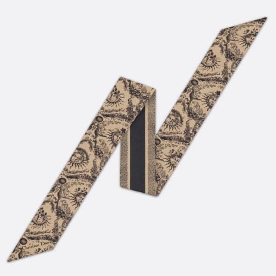 Miglior Falso Dior Toile de Jouy Soleil Mitzah Sciarpa Twill di seta Beige Economiche Premium