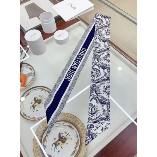 Replica perfetta Sciarpa Mitzah Toile de Jouy Soleil Dior Twill di seta Blu Imitazione Outlet Online