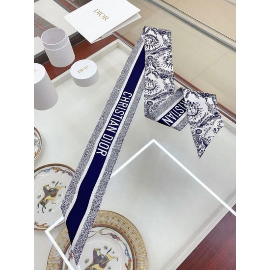Replica perfetta Sciarpa Mitzah Toile de Jouy Soleil Dior Twill di seta Blu Imitazione Outlet Online