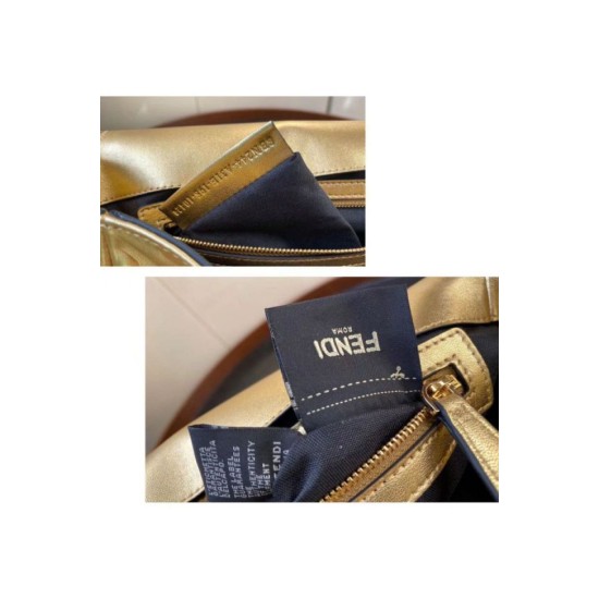 Miglior Falso Borsa media Baguette Fendi con motivo FF Oro Economiche Premium