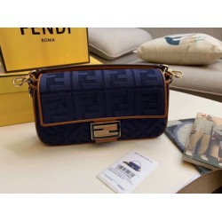 Perfette Qualità Repliche Borsa media Fendi Baguette blu denim Imitazione